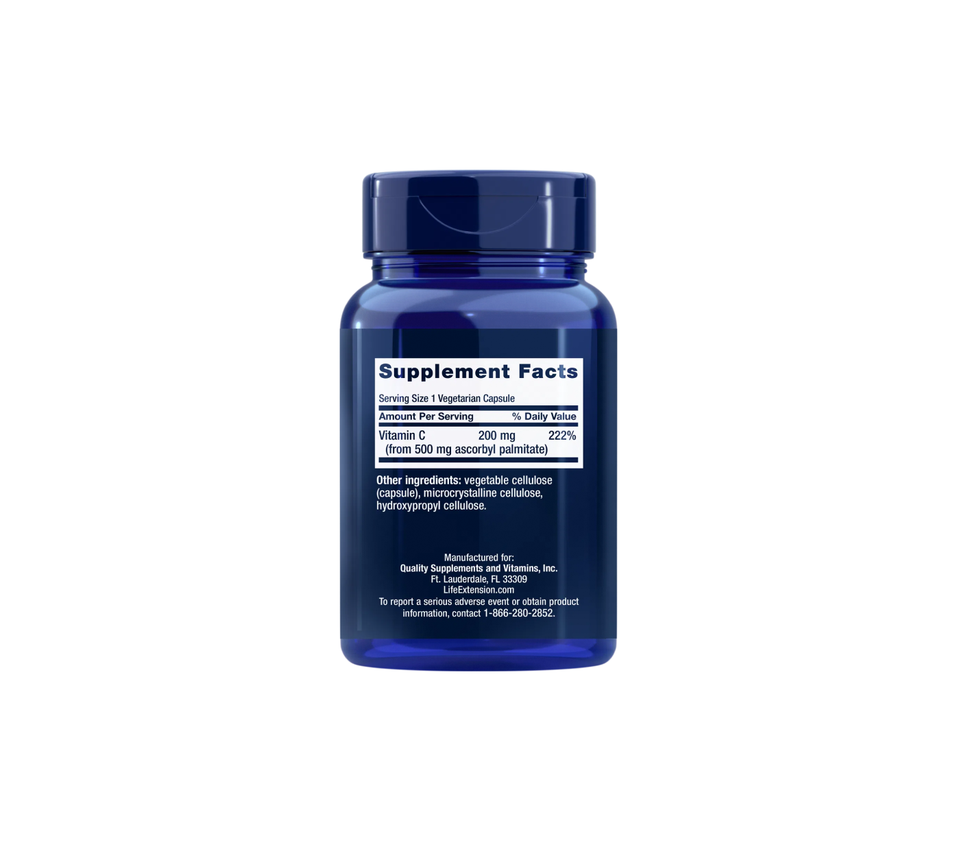 Life Extension Ascorbyl Palmitate, 500 mg 100 vegetarian capsules  supplement info