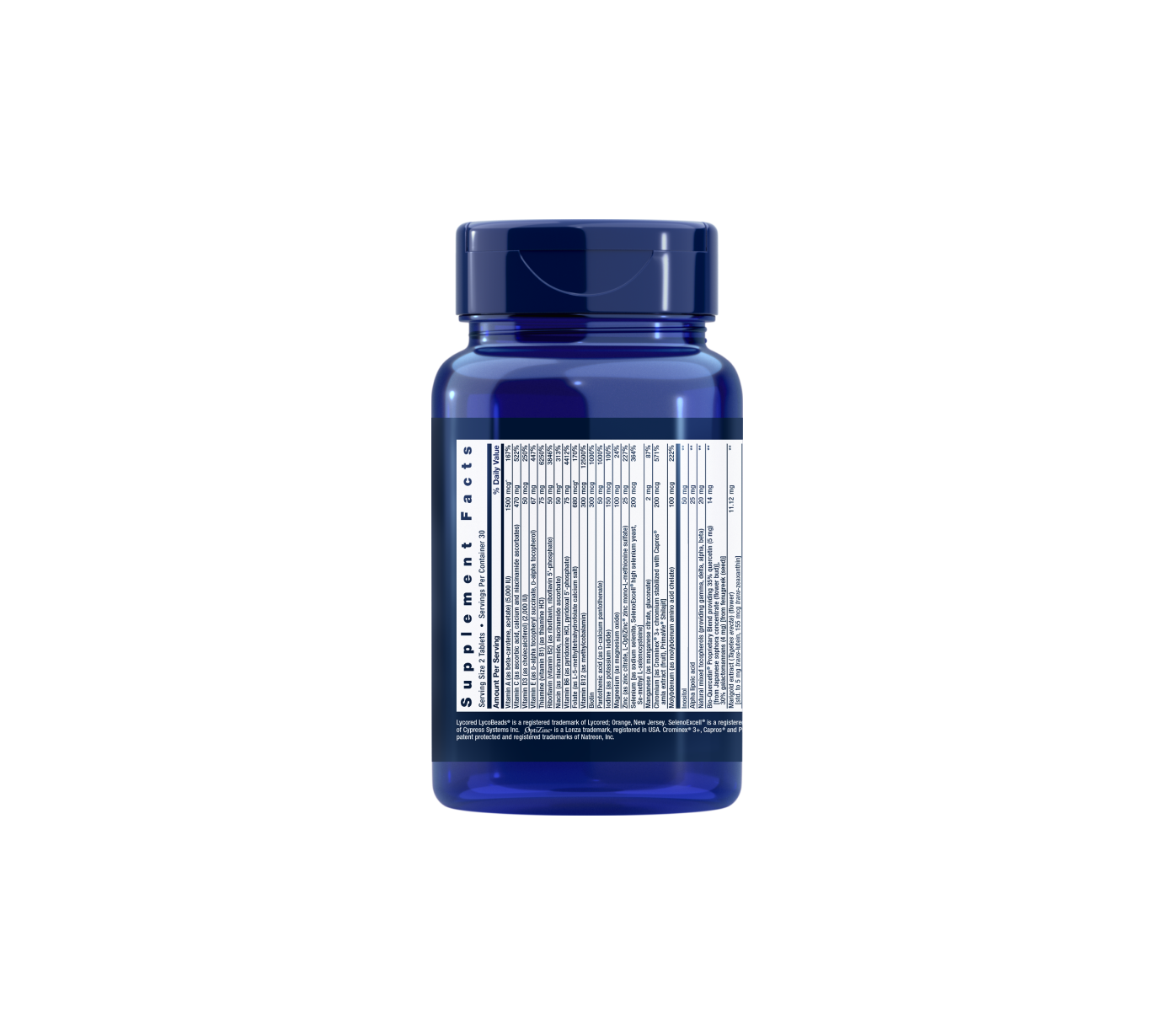 Life Extension Two-Per-Day 60 tablets for essential needs of quality vitamins, minerals, antioxidants for good health, facts