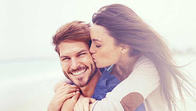 Healthy and happy looking couple showing passion and towards each other