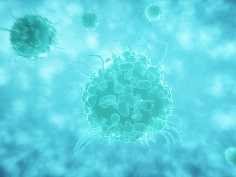 Corona virus, SARS-CoV-2, in shades of blue